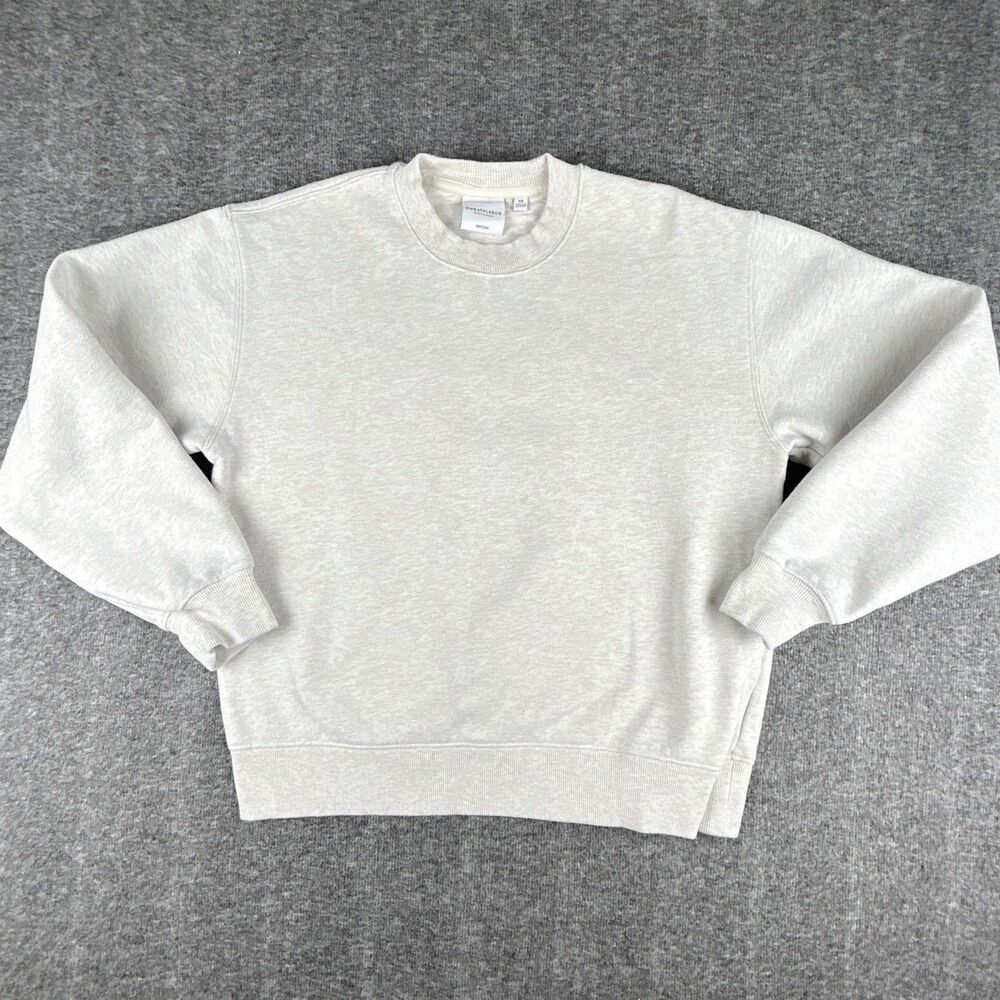 Aritzia Fleece Perfect Crew Sweatshirt Women's XS Cozy Fleece Ivory White Lounge - Picture 1 of 9